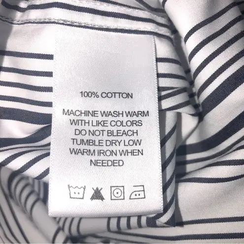 Foxcroft Stripe Non-Iron Cotton Sleeveless Maxi Shirtdress 6 EUC