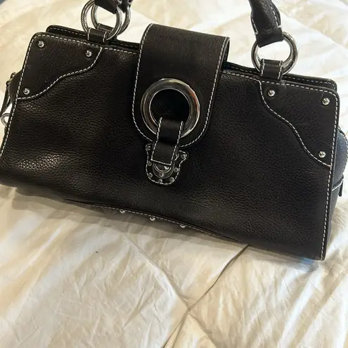 Dolce & Gabbana Y2K Vintage Brown Leather Suede Studded Cheetah Shoulder‎ Bag