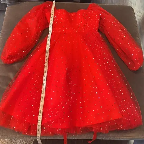 Women’s Red Short Stars & Moons Party Homecoming Dress Corset Back Size 0 NEW