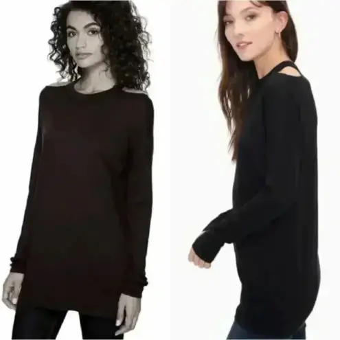 Splendid NWT  Gray Knit Cold Shoulder Tunic Sweater Cashmere Womens Size M