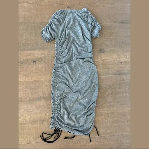 Cinq à Sept cinq a sept Estella ruched gray bodycon tie mini dress