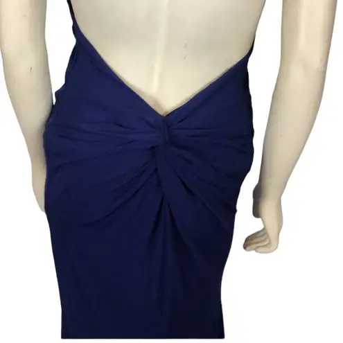 AG STUDIO Navy halter neck cutout back maxi dress size small Blue