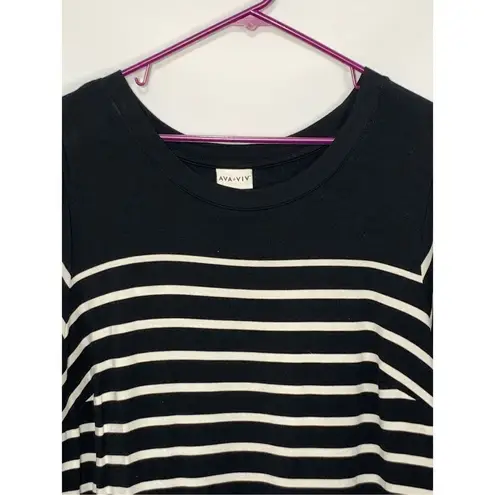 Ava & Viv Women's Striped Short Sleeve Pullover T-Shirt Dress Multicolor Size 1X