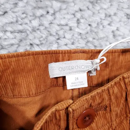 Outerknown Lou Corduroy Pants Ankle Wide Leg High Rise Women’s Size 24 Orange