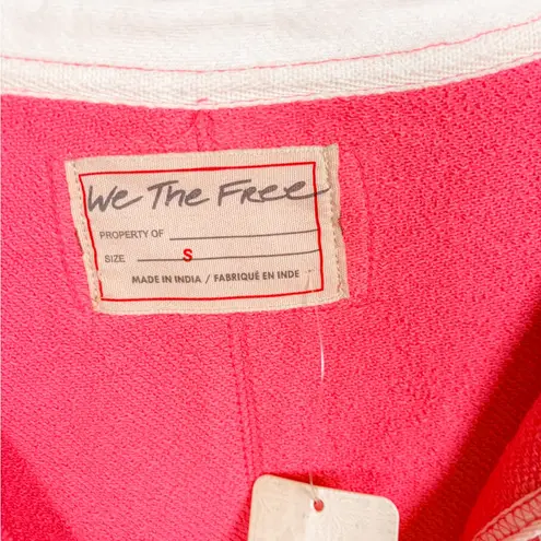 Free People NEW w Tags  Camellia Pink Striped Pullover Top, Small, MSRP $128