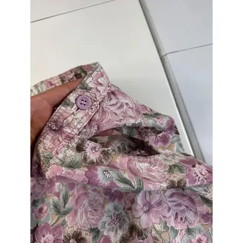 Vintage LF Sport Floral Skirt Set Vest Blouse Cottagecore Grandma Chic M Pink Size M