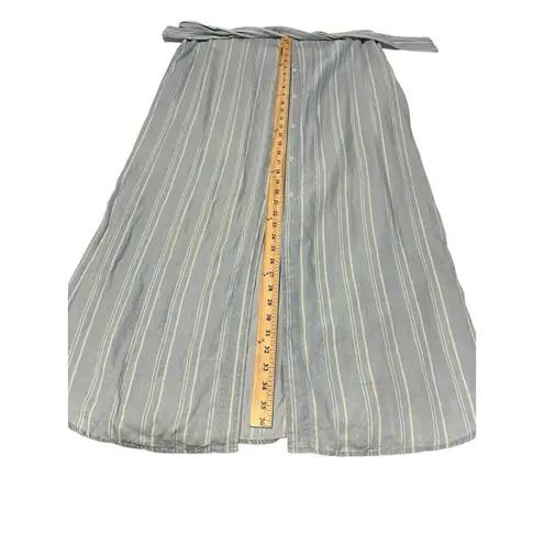 Walter Baker Walter Baker XL Pin Stripe Chambray Maxi Shirt Dress Women's Blue White #U9-1