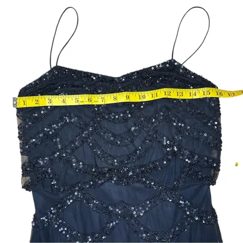 Aidan Mattox Beaded Flapper Cocktail Dress – Black Size 4