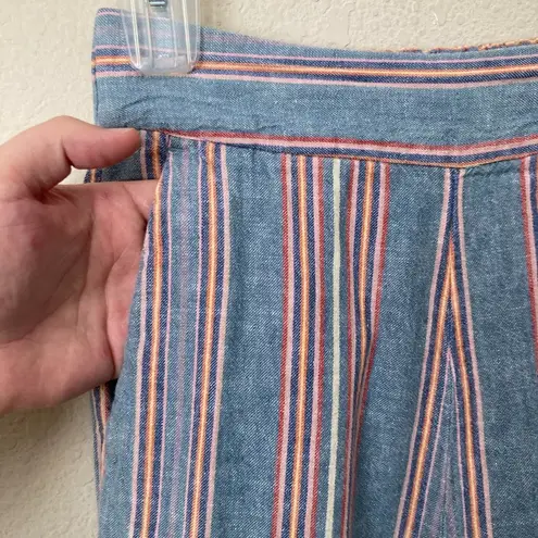 Madewell  Side-Button Huston Pull-On Crop Pants in Rainbow Stripe