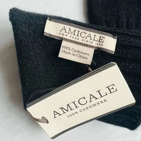 AMICALE Cashmere Touch Screen Tech Knit Gloves, Luxurious, 100%, Black, NWT Black