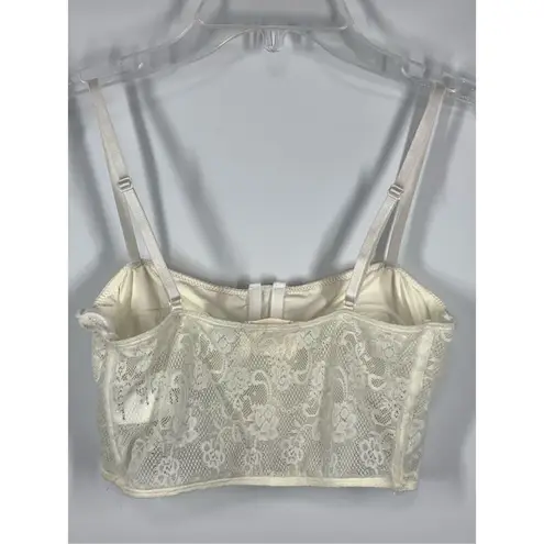 Pins And Needles Women's Lace No Wire Adjustable Strap Corset Cream Size Medium