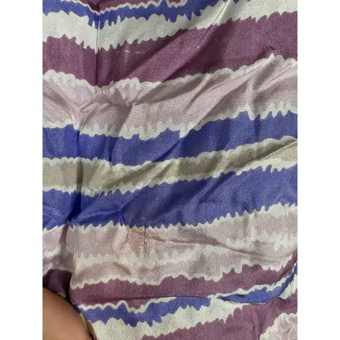 Xxi Purple Striped Button Up Tank Top Womens Sz S 100% Silk Lightweight