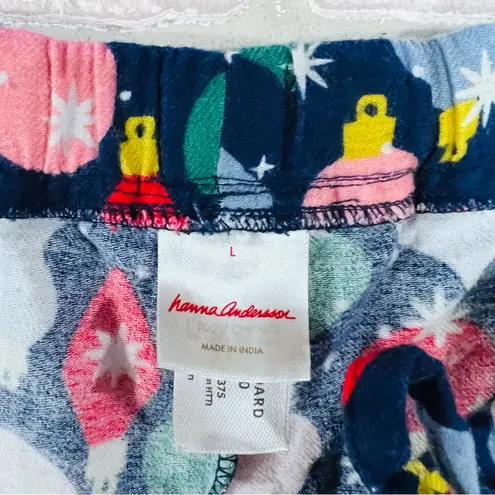 Hanna Andersson Christmas Holiday Ornament Print Multicolor Pajama Pants Size L Blue Size L