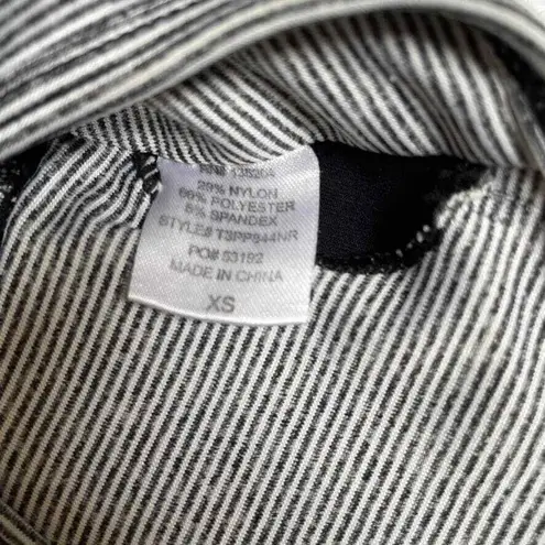 Pink Lotus PL Movement by Sports Bra Women XS Black White Stripe Nylon Crossback