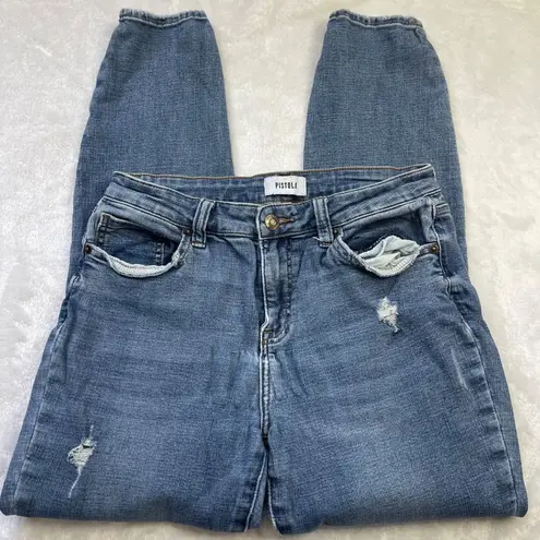 Pistola Distressed Skinny Jeans Women's Size 28 Blue Denim Cotton Rayon FAIR