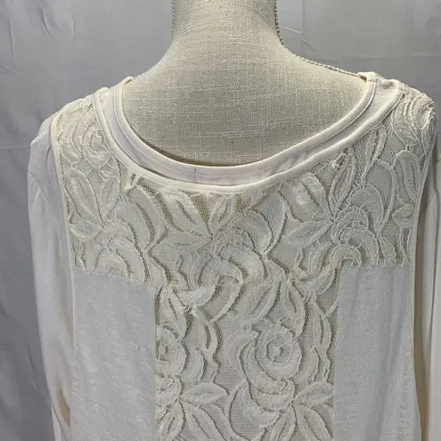 Indigo Soul Long Sleeve Cream Ivory Layered Shirt Size 2XL
