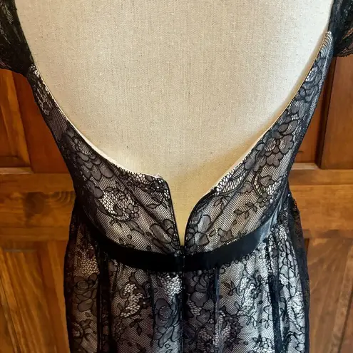 Jessica McClintock Black Lace Satin Dress Women’s Size 10 Vintage Made in USA