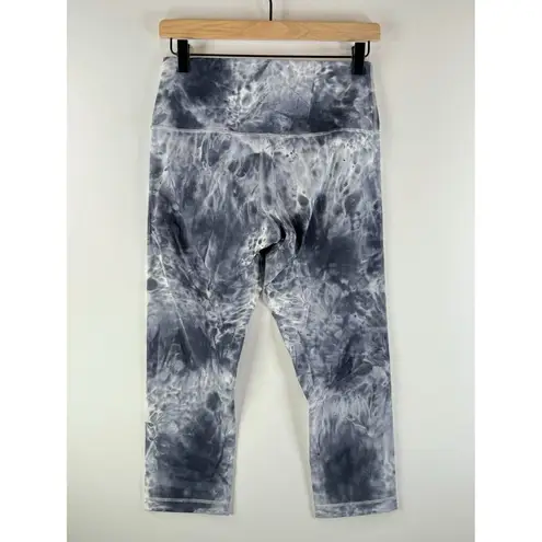 Lululemon Womens Pants Gray Wunder Under Marble Dye Crop Leggings Pull On Size 8 White