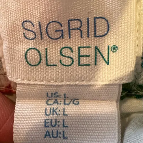 Sigrid Olsen 100% Cotton Tropical Floral Mini Skirt Women's Large White Lined - Image 5