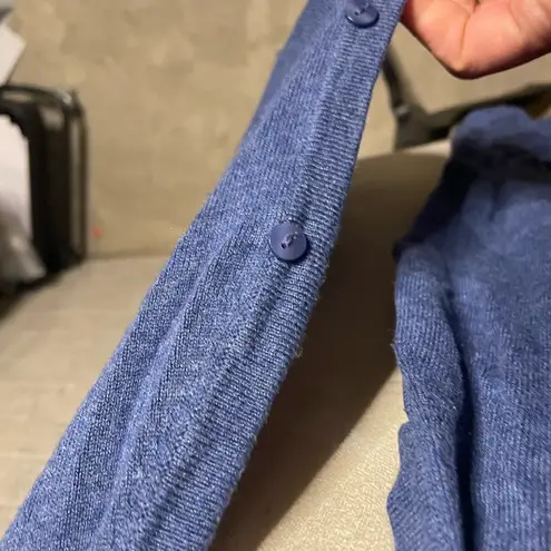 Black Halo H&M Blue Button Long Sleeve Open Front Cardigan Sweater Size Large