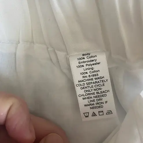 Isaac Mizrahi Live White A-Line Cotton Embroidered Skirt Size Large