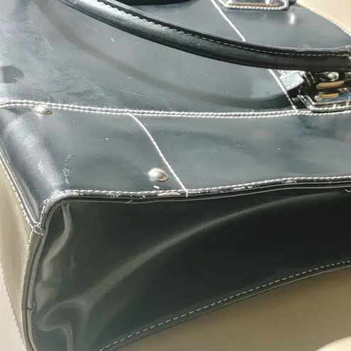 wilson's leather Laptop Tote Bag Black Snake Print Set Adjustable Strap Accessori