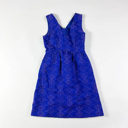 Maeve  Anthropologie Averie Textured Ikat Print Sleeveless Fit Flare Midi Dress 0