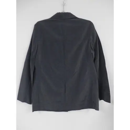 Womens Emanuel Ungaro Linen Blend Blazer Jacket Slate Blue Shimmer S NWT $265