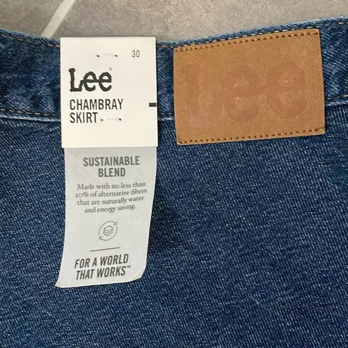 Lee  Chambray Full A-Line Jean Skirt size 30