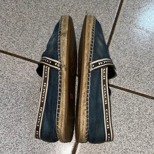 Coach Blue Loafers Slip-On Suede