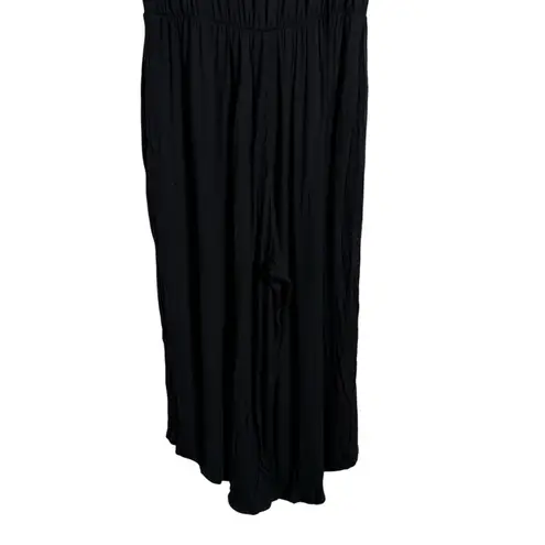 La Blanca Black Draped Wide Leg Sleeveless Coverup Lounge Jumpsuit Size Large