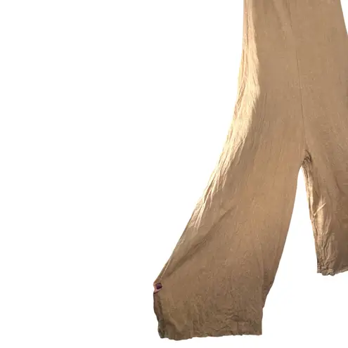 Tempo Paris 100% Linen Wide Leg Crop Jumpsuit Romper Size Medium