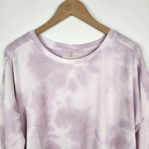 cupio  Tie Dye Top Bohemian Loungewear Purple Lilac Pullover Comfy Size L