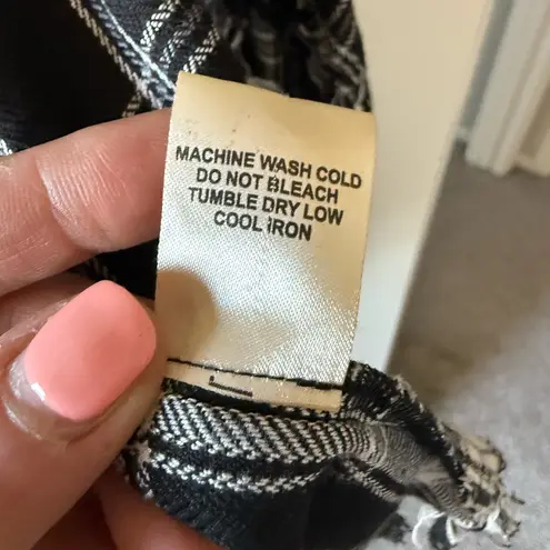 Willow & Clay Plaid Cardigan with Fringe Detail