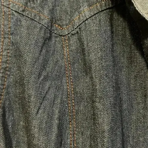 Calvin Klein Jeans dark denim button up dress size small Blue