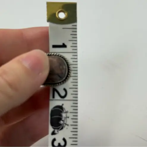 Handmade 925 Peruvian Pink Opal Teardrop Ring 7 1/4