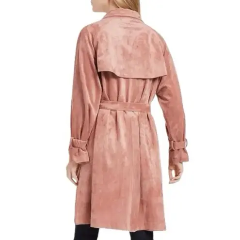 OAT NEW YORK Open Front Pink Faux Suede Trench Coat Size XL New w/ Tag MSRP $149