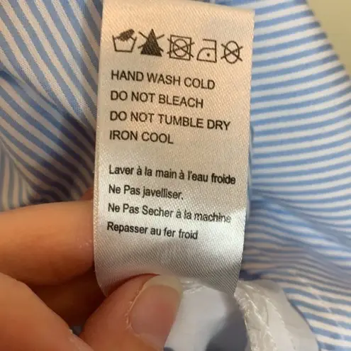 Lucca Couture Blue & white striped dress...sweetheart neckline