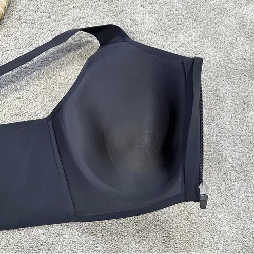 Knix Women’s Catalyst Front Zip Sports Bra Cross Back High Impact Black Size 7+