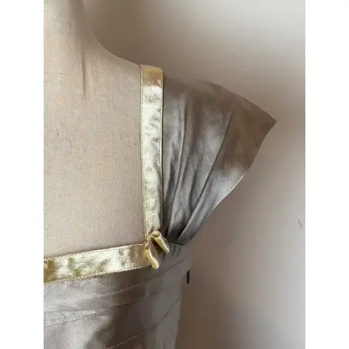 Yoana Baraschi Dress Women 4 Gray Gold Silk Embroidered Cocktail Party Boho