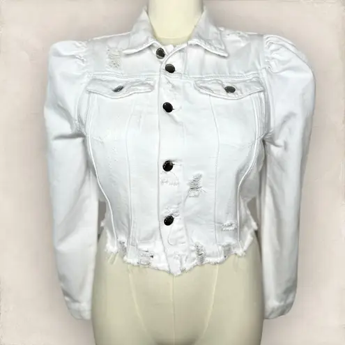Vibrant Women's White Jean Jacket (936)