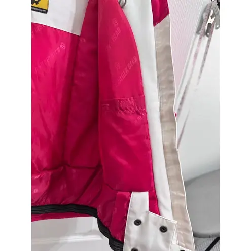 Boulder Gear Red Pink White Colorblock Stand Collar Front Zip Ski Jacket Medium - Image 7