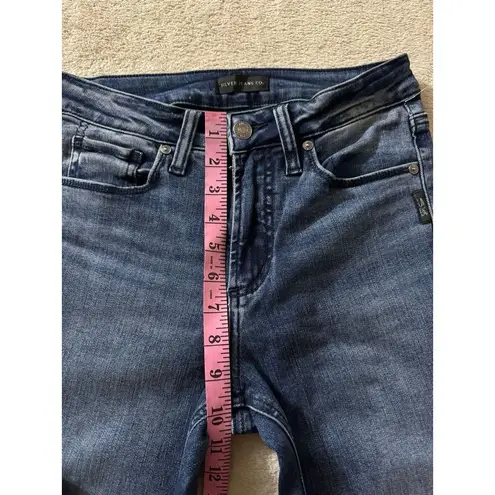 Silver Jeans Silver Suki Super Stretch Women's Skinny Mid Rise Blue Denim Embroidered Sz 26