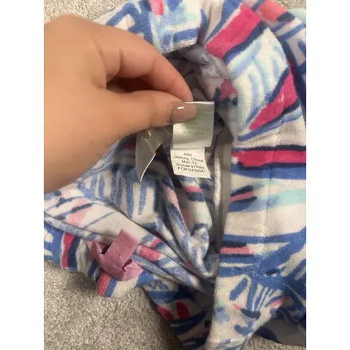 Lilly Pulitzer  Red Right Return Blue White Sailboat Strapless Terry Romper Xs