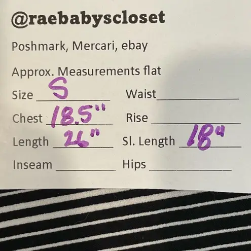 Alfani Black White Classic Striped Illusion Sleeve Pullover Blouse Size S