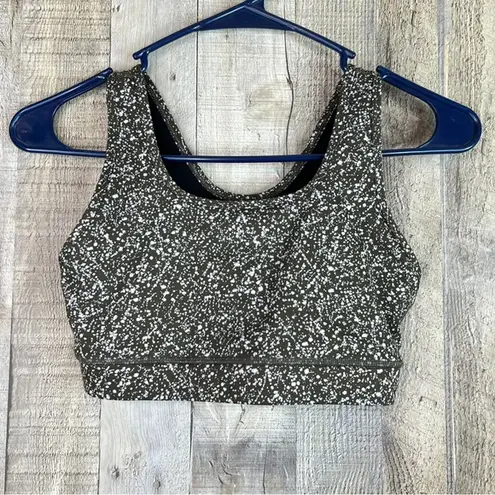 Zyia Size Small Active Olive Green & White Sports Top Bra