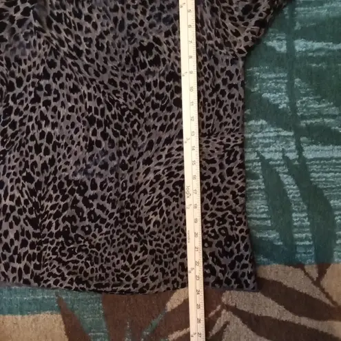 Nili Lotan Black and Brown Leopard Long Sleeve Top See Through Womens Xs