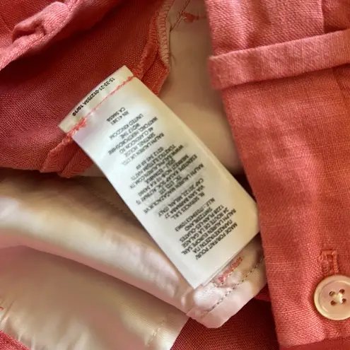 Polo NWT  RALPH LAUREN Coral Pink 100% LINEN BERMUDA Shorts