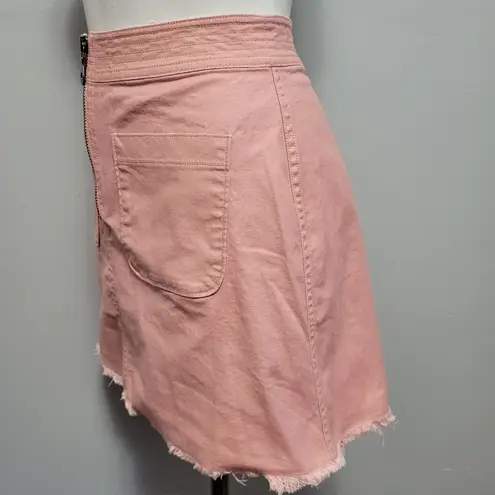 Madewell  pink denim zip aline mini skirt size 4