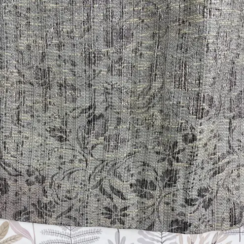 Banu Paris Women's Skirt Size 8 Gray Black Textured Jacquard Floral Lined USA